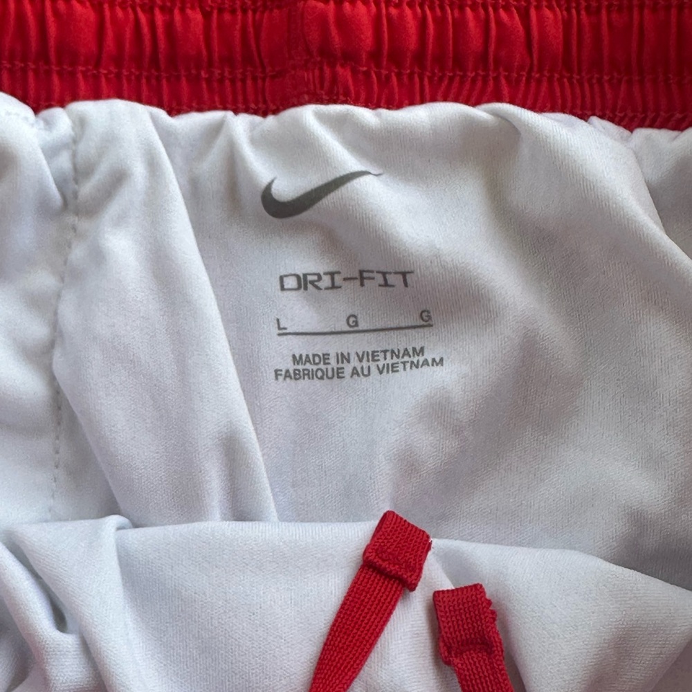 Nike Girl Kids Red and White Sports Shorts - Picture 7 of 7
